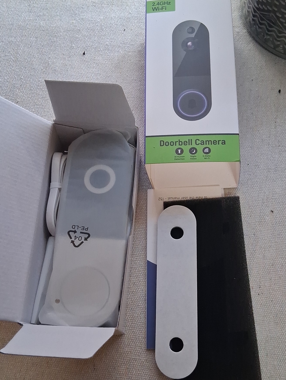 White Wi‑Fi Doorbell Camera with Motion Alerts